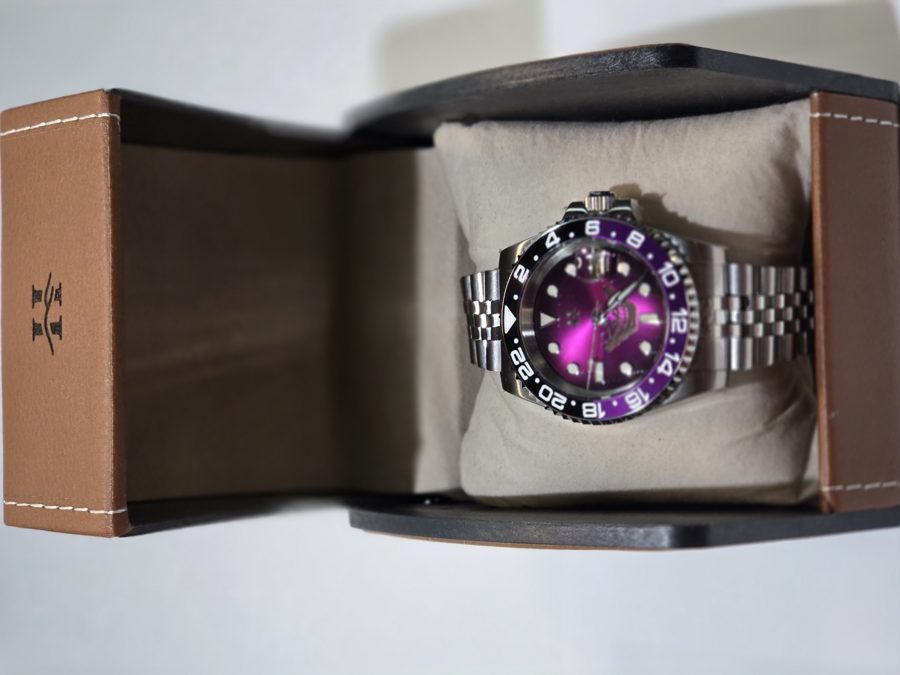 A Hill Timepieces watch in its leather box